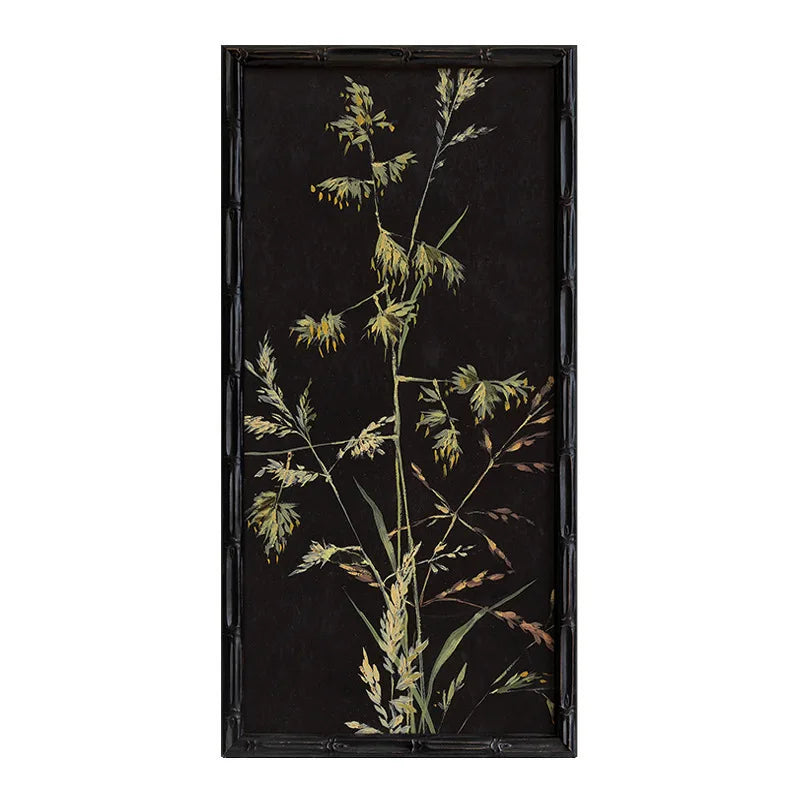tableau fleurs classique cadre bois peinture huile toile rectangulaire opaqueintérieur décoration moderne