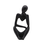 statuette moderne résine abstraction penseur gris doré décoration intérieure minimaliste maison ornement