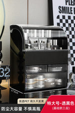 boîte rangement cosmétique noir rayures verticales moderne réutilisable plastique