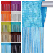 rideau fil franges couleurs rouge violet semi transparent salon porte fenêtre