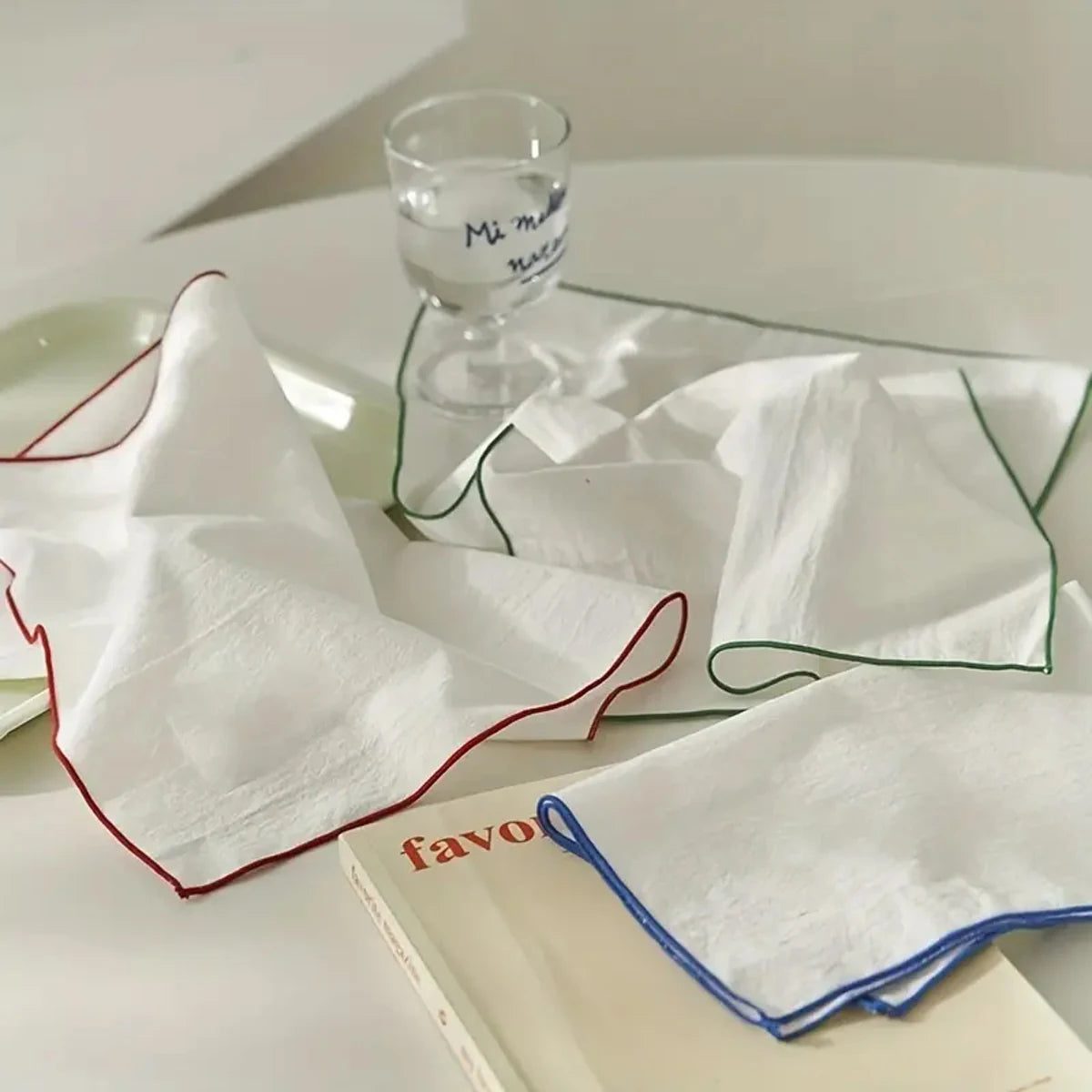 serviettes table polyester uni blanc modernes maison restaurant 40x40cm pack 6pcs