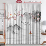 rideaux blancs paysages japonais aquarelle moderne pièces polyester 75x166cm 105x230cm