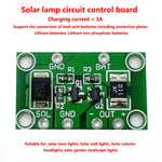 contrôleur lampe solaire induction lumière charge batterie 3.7V 24V technique vert transistors résistances condensateurs