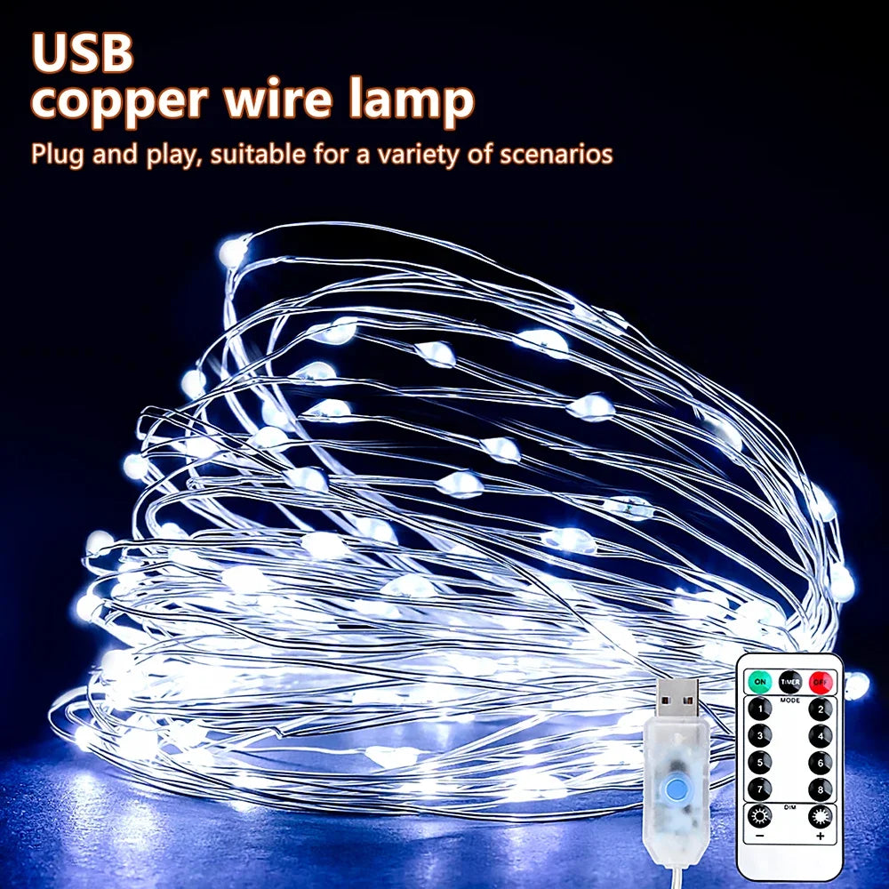guirlande lumineuse led 10m 20m waterproof adhésive moderne noël décoration intérieure extérieure