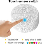 lampe chevet led blanc texture craquelée moderne base acrylique câble usb piles aaa non