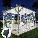 rideau lumineux blanc moderne 3m 3m 300 leds clips solar ip65 decorationextérieur