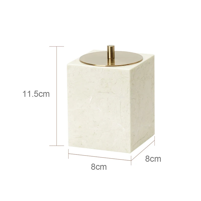 ensemble salle bain marbre blanc doré plateau distributeur savon accessoires