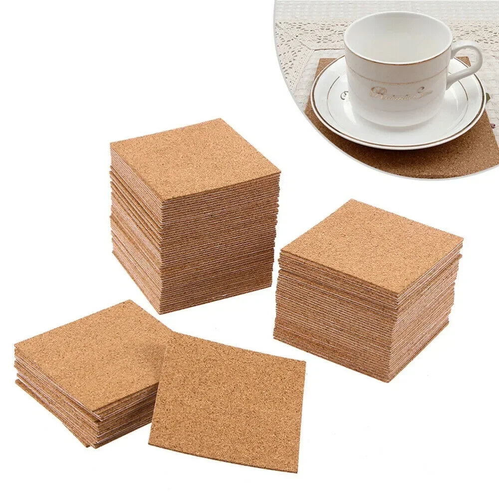 sous verres liège carrés ronds adhésifs bricolage DIY rustique nature artisanal fixations inclusées