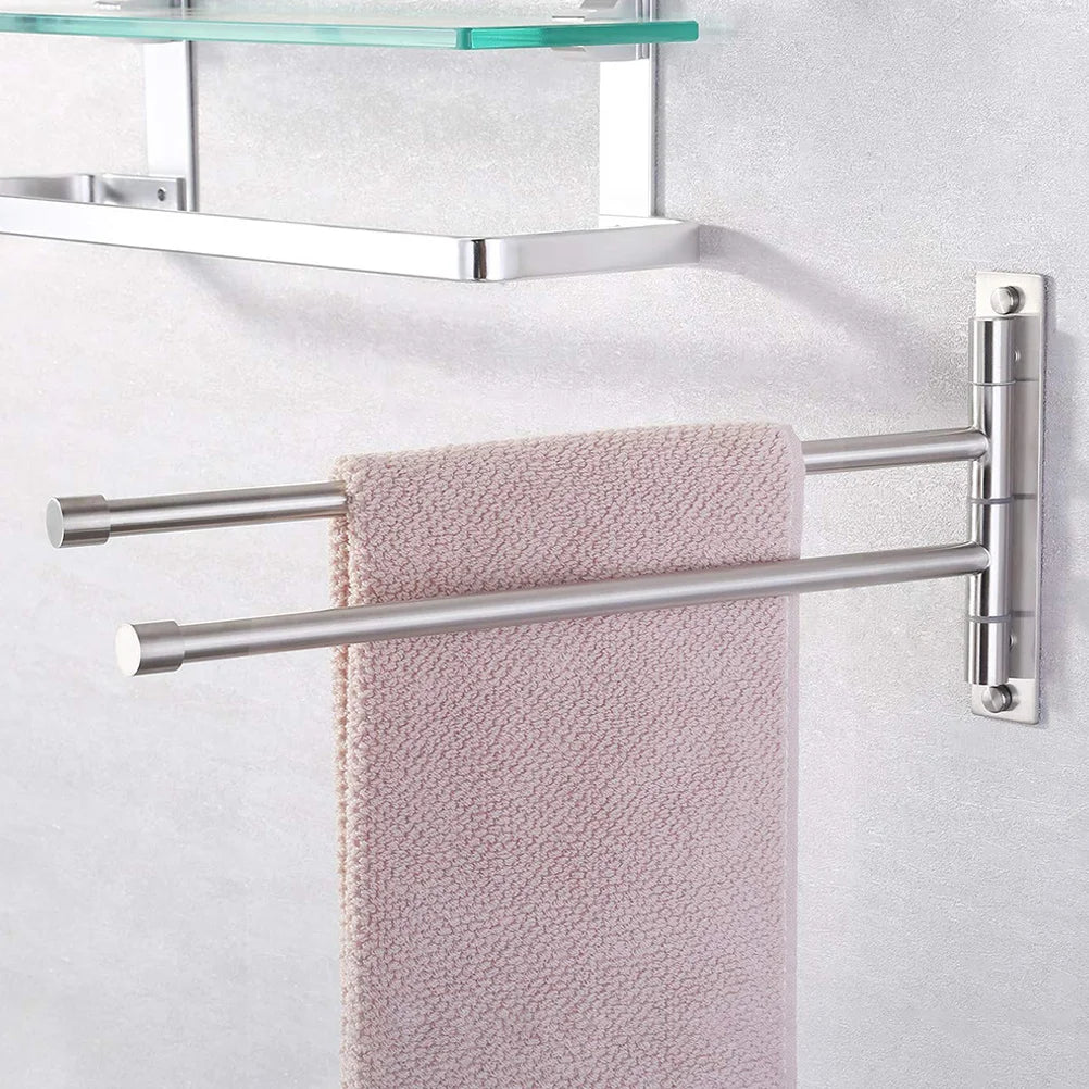 porte serviettes pliables acier inoxydable moderne vis fixations murales salle bain cuisine.storage hanger rack