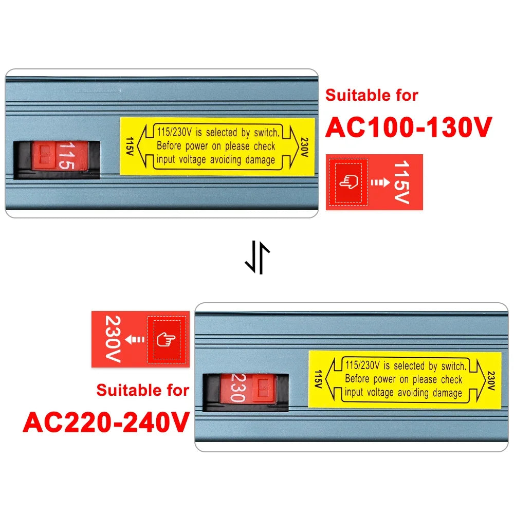 Transformateur lumière LED 12V 24V 60W 100W bleu moderne sans bruit fixations