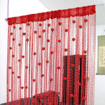 rideau porte violet rose blanc coeurs tissu transparent moderne décoratif 100x200cm polyester