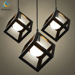 lampe suspendue moderne structure géométrique carrée verte bleue blanche jaune rouge