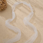 voile mariée femme blanc tulle fin classique clips métalliques longueur épaules adulte cascade