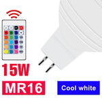 ampoules led 15w e27 e14 gu10 mr16 blanc froid chaud télécommande transparent milky modernes