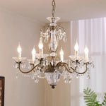 lustre cristal bronze ampoules led têtes classique suspension salon chambre