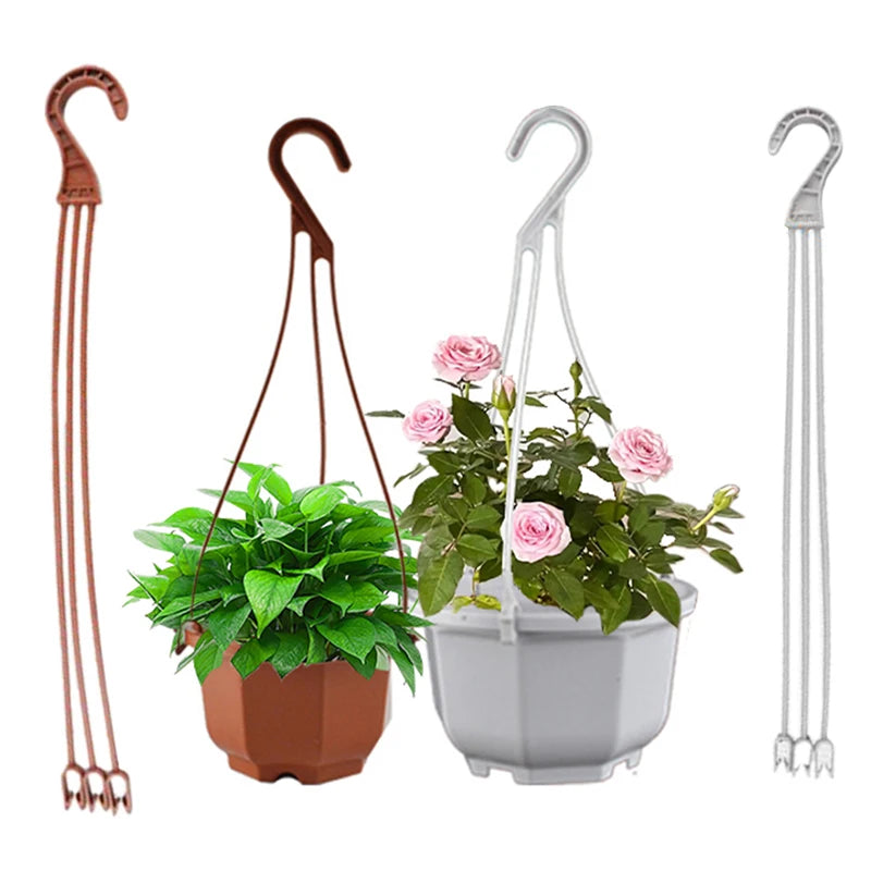 crochet suspension tressé moderne pots fleurs balcon plantes marron gris rouge