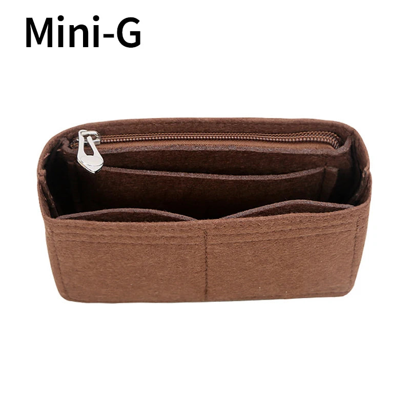 organisateur sac main réutilisable simili cuir bleu clair beige vert marron classique poche intérieure