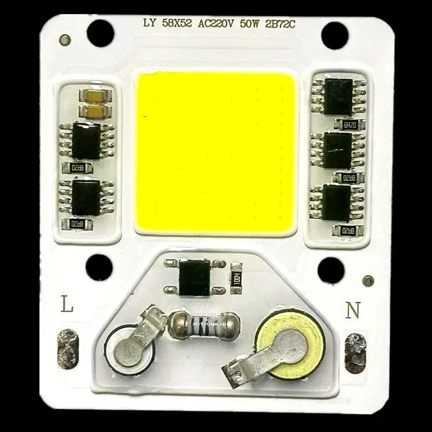 ampoule led cob 50w ac 220v blanc jaune rouge extérieure spotlight chip led moderne