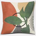 taies d'oreiller décoratives moderne botanique motifs géométriques feuilles vertes couleurs vives bohème intérieur décoration