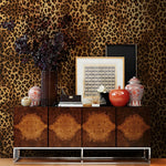 papier peint auto adhésif léopard moderne marron noir intérieur décoration chambre salon