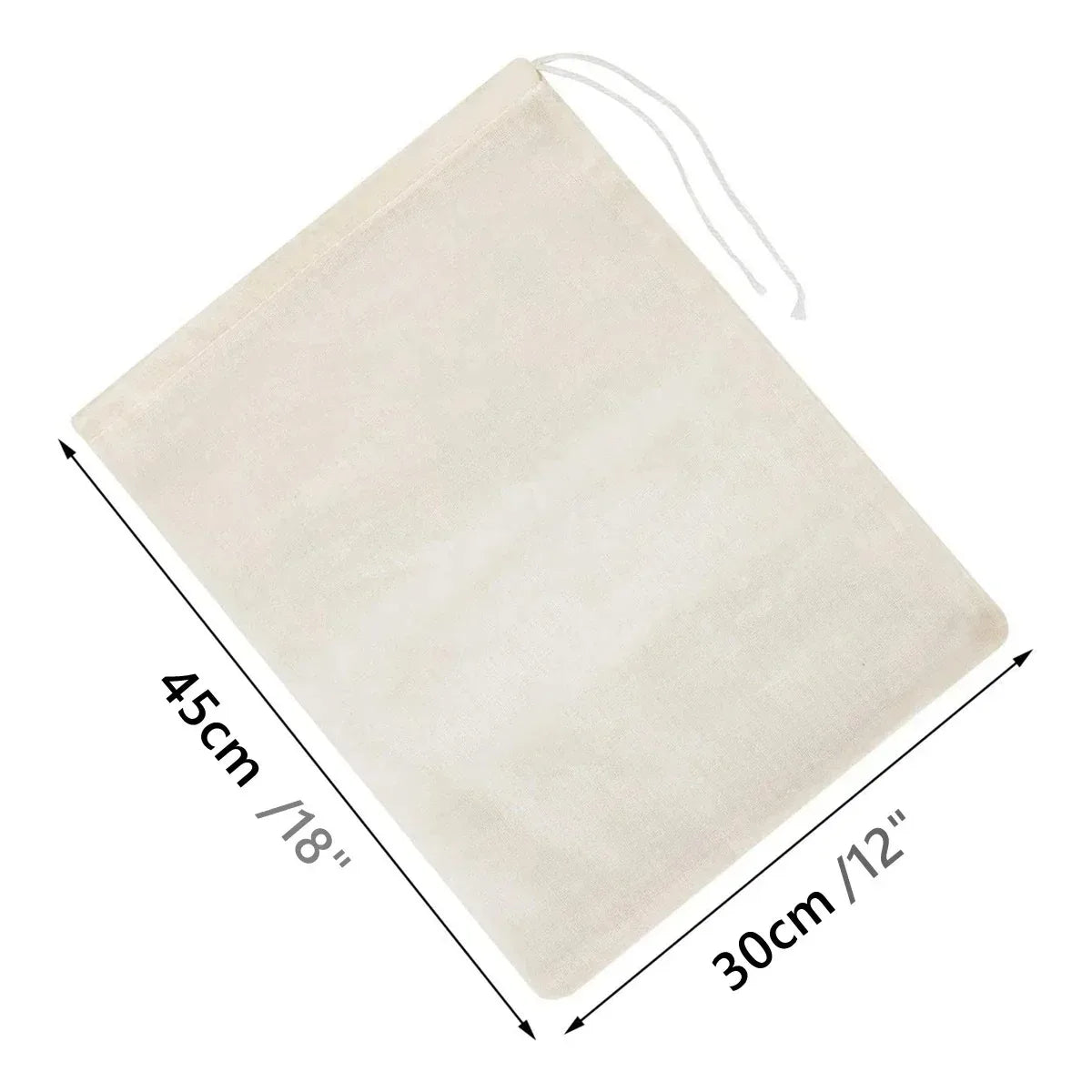 sac filtrant réutilisable nylon blanc cordon lait végétal fromage yaourt cuisine