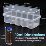 boîte rangement flacons transparente moderne 10 slots ml respectueuse environnement pratique