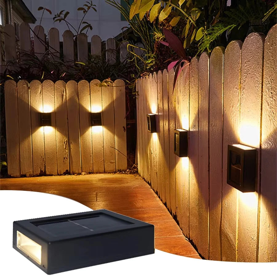 lumière solaire murale led led noir moderne minimaliste étancheextérieur