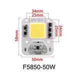 projecteur led module 50w blanc 6500k matériau électronique vis fixation 58x50mm
