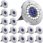 lumière solaire sol 16 led moderne argentée extérieure autonome ip65 inoxydable minimaliste