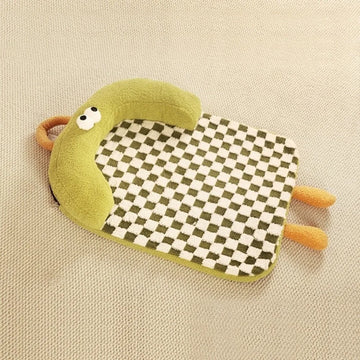 coussin animaux couverture coton carreaux peluche moderne mignon vert blanc orange rose