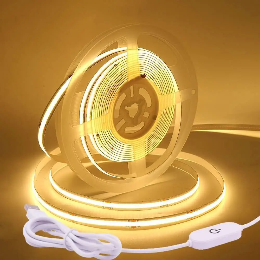 ruban led adhésif blanc bleu vert interrupteur tactile ligne continue moderne câble usb 5v