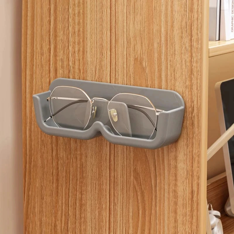 porte lunettes mural blanc gris transparent adhésif moderne minimaliste rangement plastique respectueux environnement