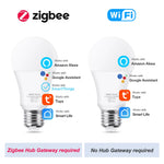 ampoule led intelligente e27 rgb couleur wifi zigbee domotique salon moderne boule blanche