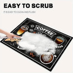 tapis moderne illustrations américano espresso noir cuisine rectangle absorbant rapide
