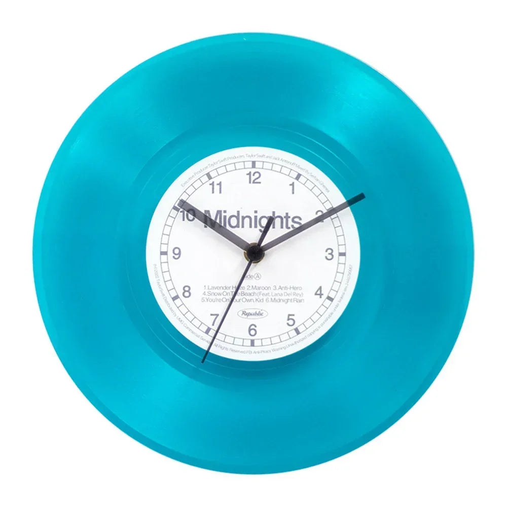 horloge murale moderne abstraite violet rose vert marbrée sans piles salon chambre coucher