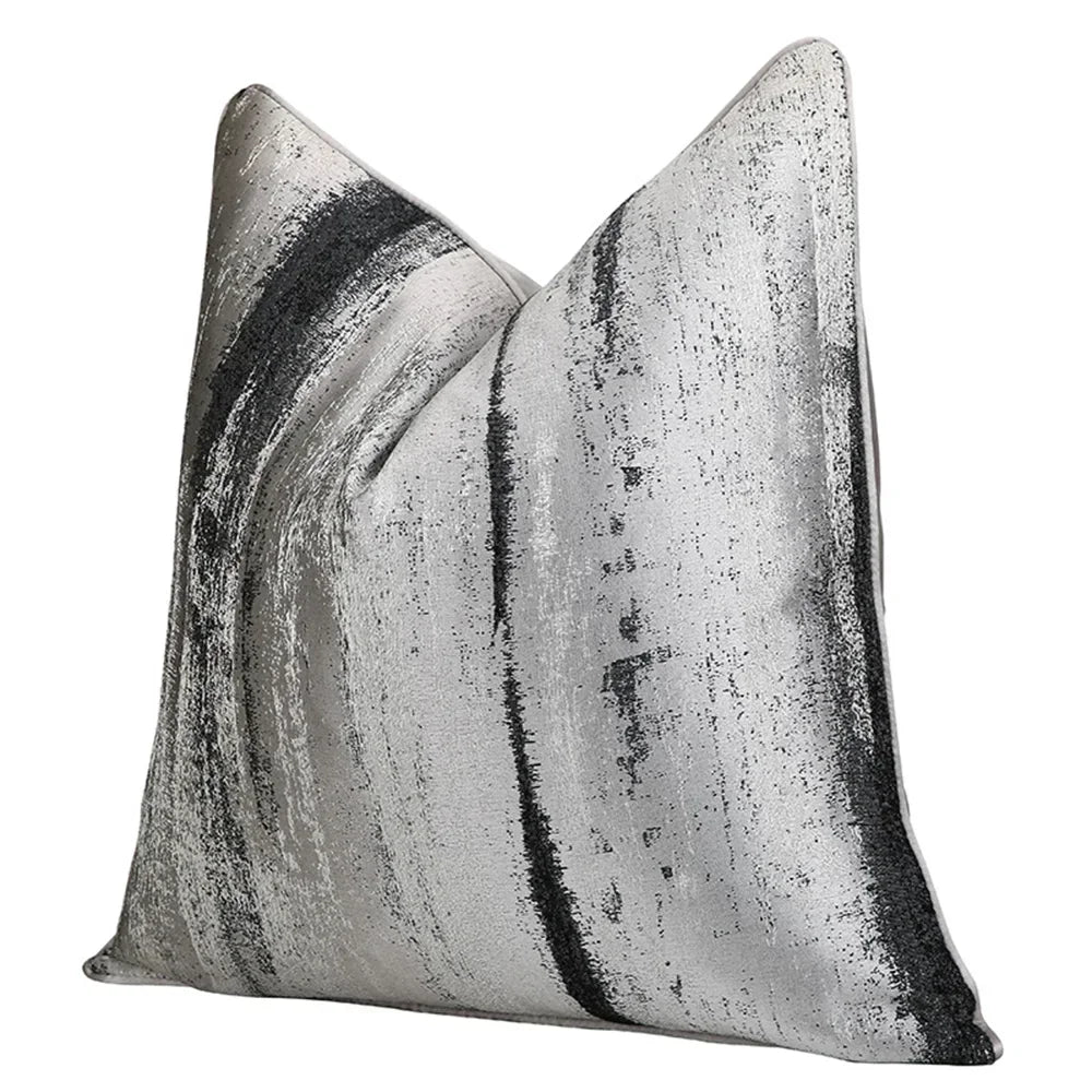 housse coussin polyester géométrique moderne gris noir 45x45 50x50 30x50cm salon chambre decoration