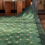 tapis vert moderne salon durable polyester texture douce adhésif circulaire géométrique