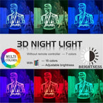 lampe nuit 3d portrait johnny hallyday veilleuse led couleur changeante telecommande usb
