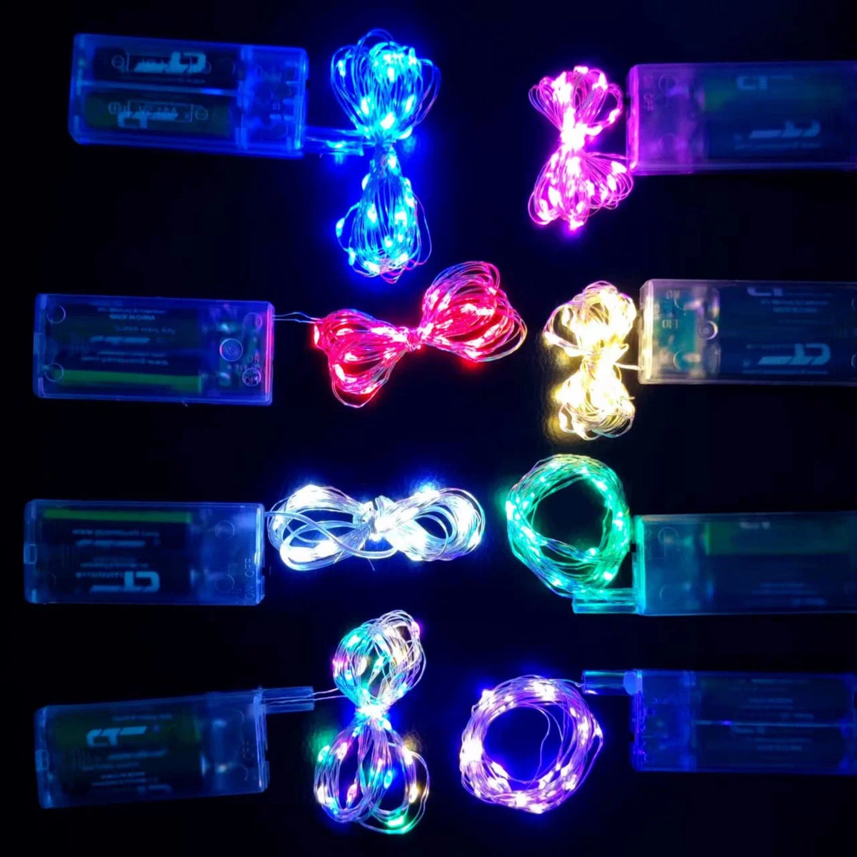 guirlande lumineuse led fil cuivre décoration extérieur mariage fête jardin batterie piles rechargeables
