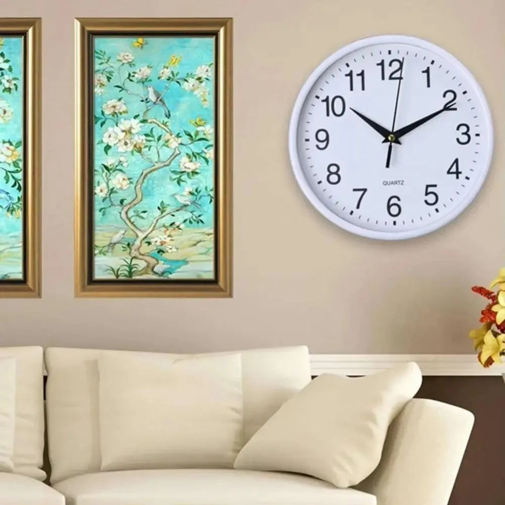 horloges murales modernes aiguille facile lecture couloir salon blanc bleuclair minimaliste