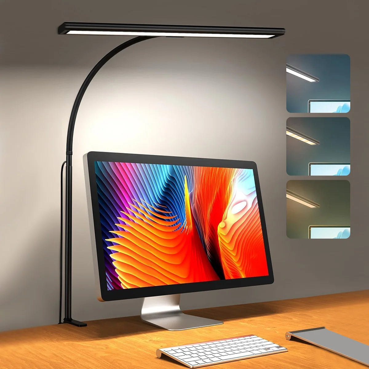 lampe led flexible réglable noir blanc moderne minimaliste interrupteur bouton poussoir