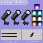 spot lumineux led rvb moderne noir toucher rail 220v flux lumineux variable certifié rohs