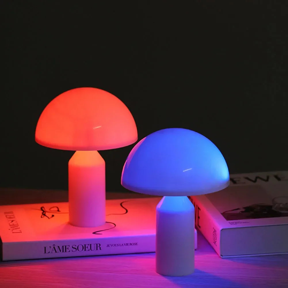 lampe table led moderne blanc orange vert rouge bleu flux lumineux faible éclairage nuit
