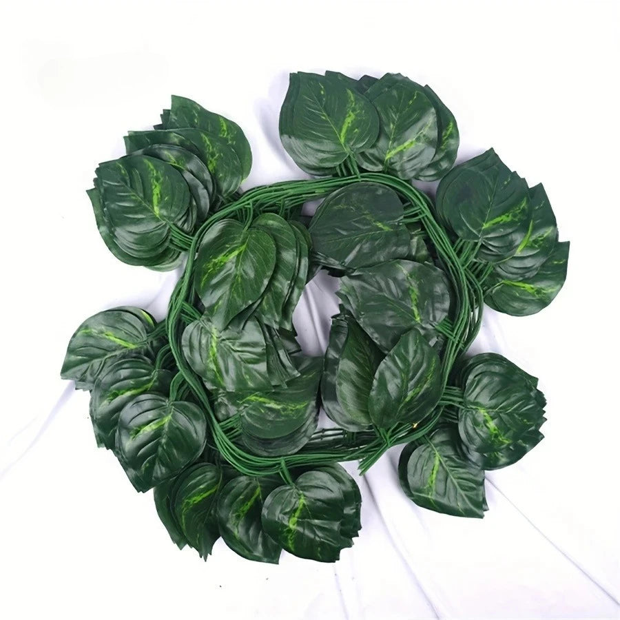 guirlande artificielle feuilles vertes ovales moderne décoration maison fête anniversaire mariage 240cm