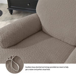 housse fauteuil inclinable gris motif géométrique moderne tissu polyestère eyelets machine wash jacquard split