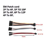 câble patch led connecteur sm jst ws2812 ws2811 rgb 24v noir rouge bleu vert