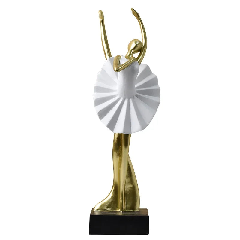 figurines ballerines deco moderne or blanc intérieur noel art abstrait résine