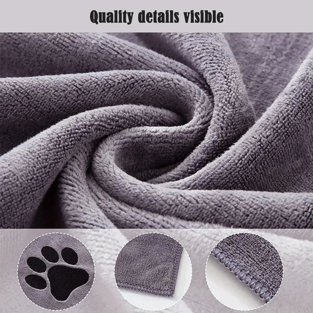 serviette bain animaux patte noire gris rose marron douce moderne absorbante 75cm 100cm