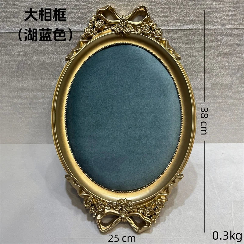 plateau présentation bijoux forme cadre photo doré velours couleur