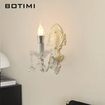 applique murale cristal baroque blanc ornements pendeloques chambre entrée étude murale moderne